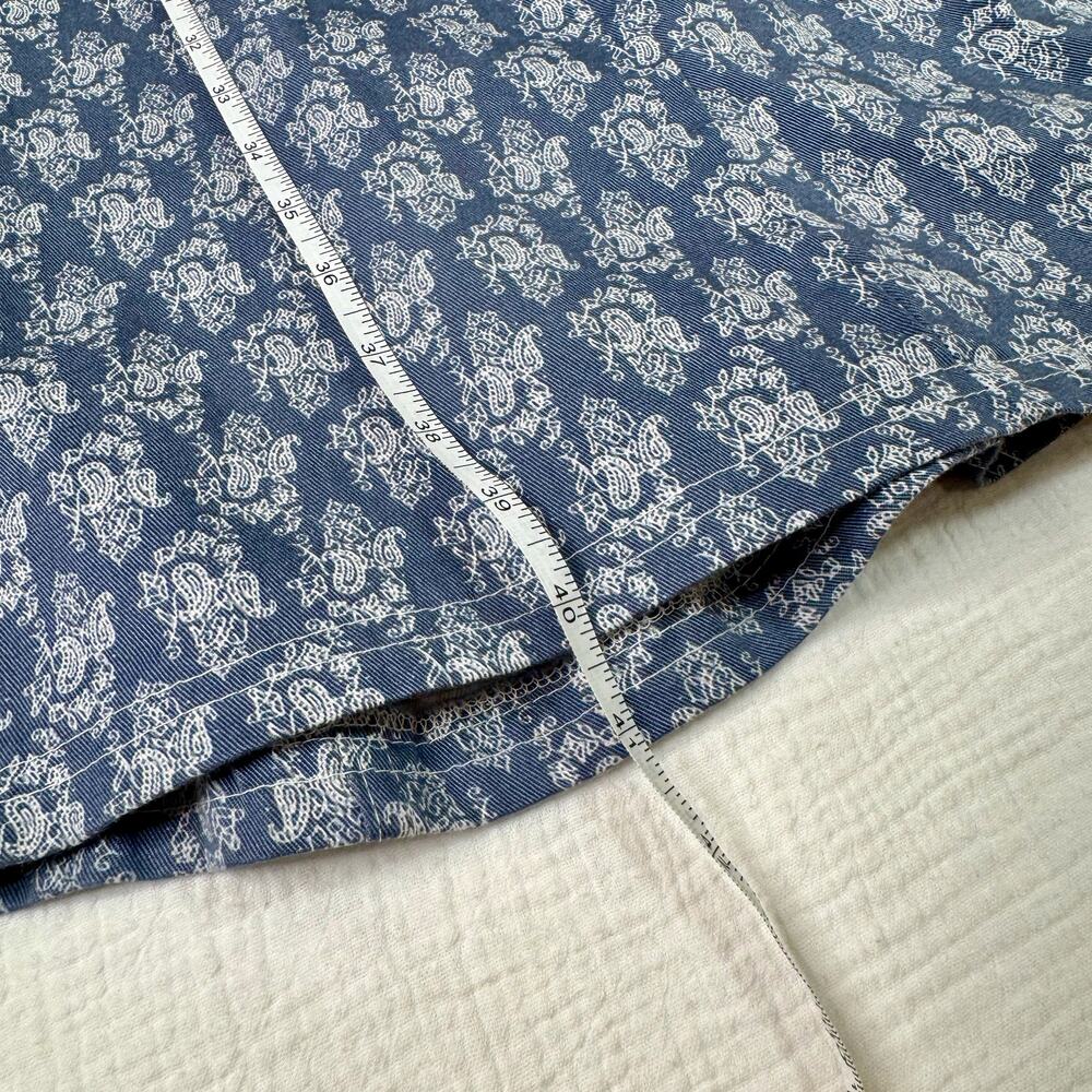 VTG Paisley Farmhouse Dress Blue White Women's 8 Prairie Cottagecore Country 90s - Picture 16 of 16